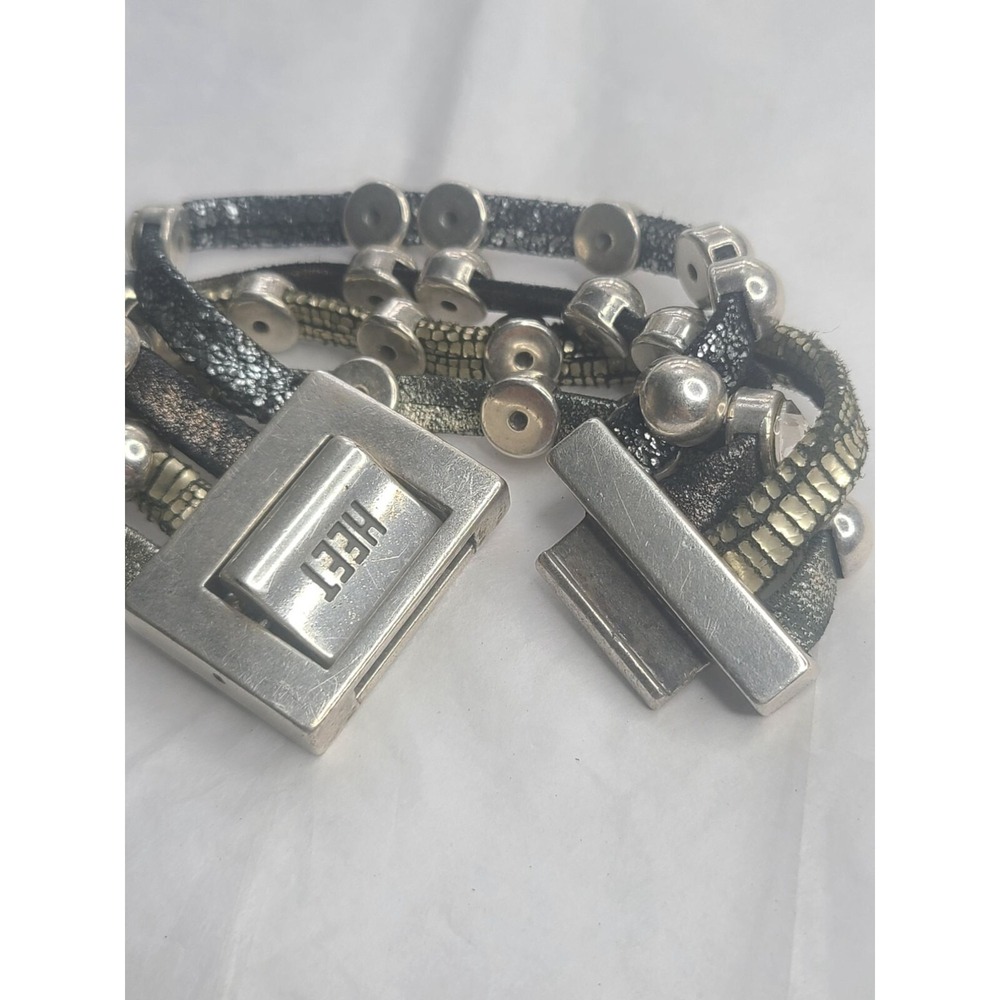 Heet Rockstar Multi-Strand Leather Bracelet Swarovski Crystals Shopheet